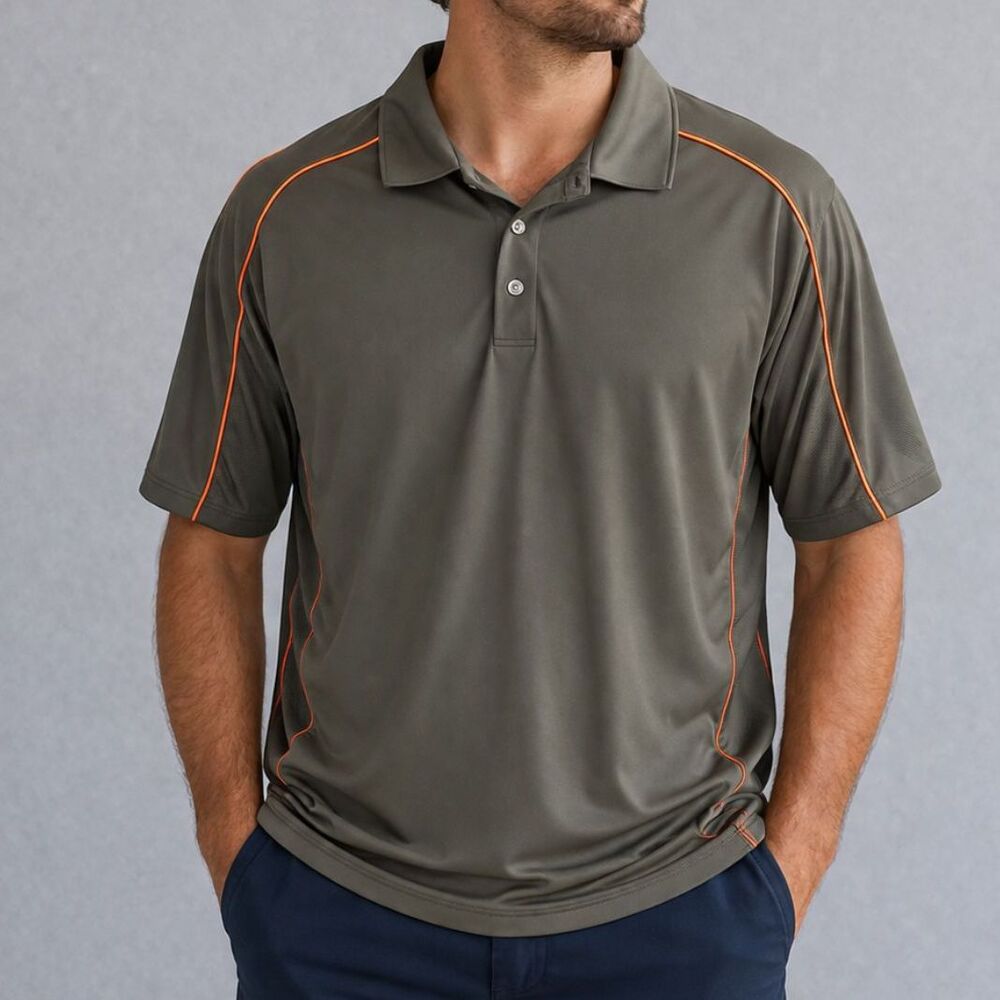 Grand Slam X Polo XL Gray Orange Performance Golf Shirt Athletic